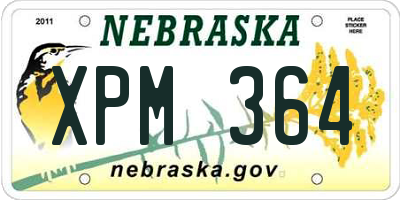 NE license plate XPM364