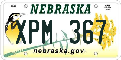 NE license plate XPM367