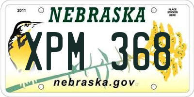 NE license plate XPM368