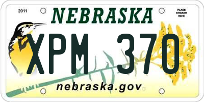 NE license plate XPM370