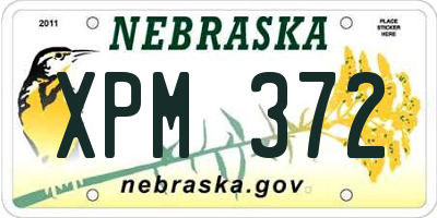 NE license plate XPM372