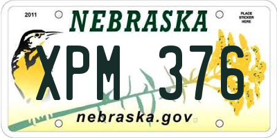 NE license plate XPM376