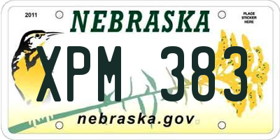 NE license plate XPM383