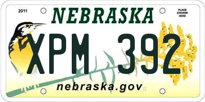 NE license plate XPM392