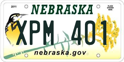 NE license plate XPM401
