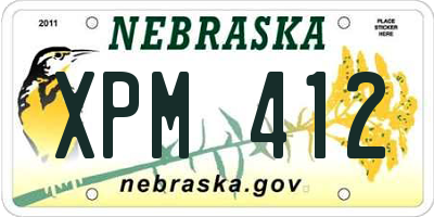 NE license plate XPM412