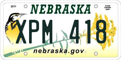NE license plate XPM418