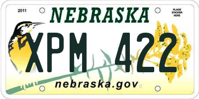NE license plate XPM422