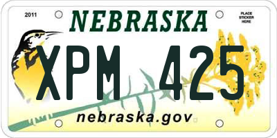 NE license plate XPM425