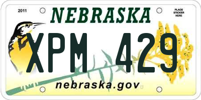 NE license plate XPM429