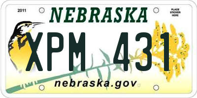 NE license plate XPM431