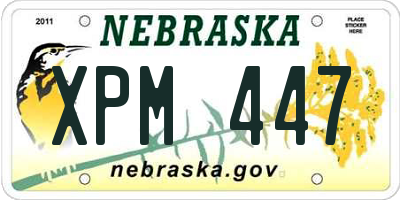 NE license plate XPM447