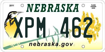 NE license plate XPM462
