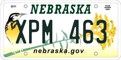 NE license plate XPM463
