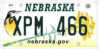NE license plate XPM466
