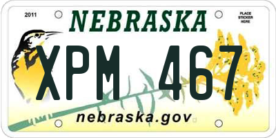NE license plate XPM467