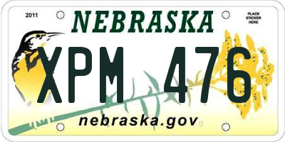 NE license plate XPM476