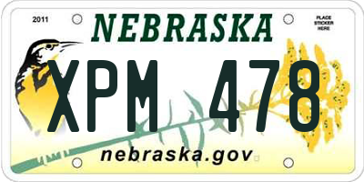 NE license plate XPM478