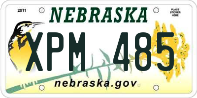 NE license plate XPM485