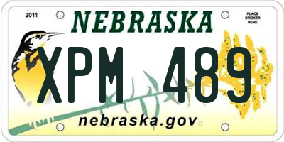 NE license plate XPM489