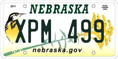NE license plate XPM499