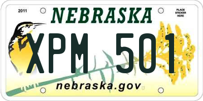 NE license plate XPM501