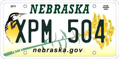 NE license plate XPM504