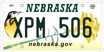 NE license plate XPM506