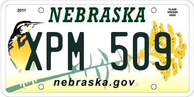 NE license plate XPM509