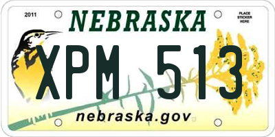 NE license plate XPM513