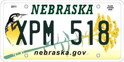 NE license plate XPM518