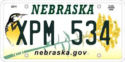 NE license plate XPM534