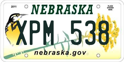 NE license plate XPM538
