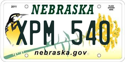 NE license plate XPM540