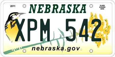 NE license plate XPM542