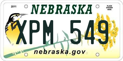 NE license plate XPM549