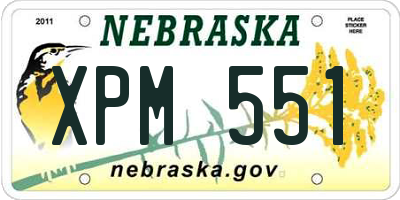 NE license plate XPM551