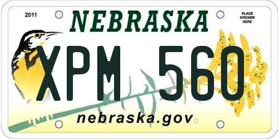 NE license plate XPM560