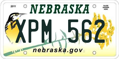 NE license plate XPM562
