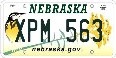 NE license plate XPM563