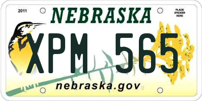 NE license plate XPM565