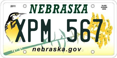 NE license plate XPM567