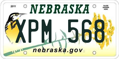 NE license plate XPM568