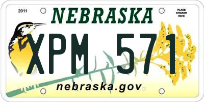 NE license plate XPM571