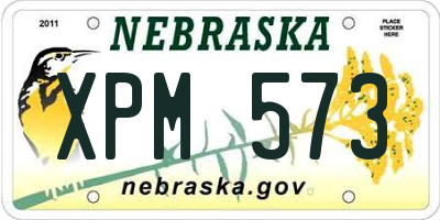 NE license plate XPM573