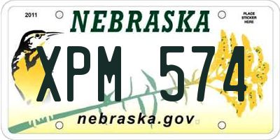 NE license plate XPM574