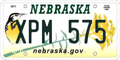 NE license plate XPM575