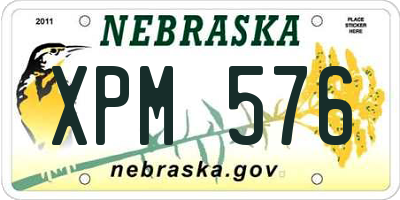 NE license plate XPM576
