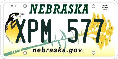 NE license plate XPM577