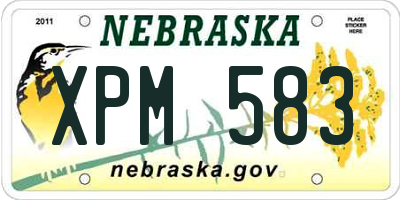 NE license plate XPM583